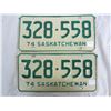 Image 1 : Pair of 1974 Saskatchewan License Plates