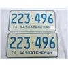 Image 1 : Pair of 1976 Saskatchewan License Plates