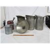 Image 2 : Lot of 5 Oil Fill Metal Jugs and 1 Spout