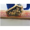 Image 3 : gold colored men's ring w/ jewel -stamped "seta" inside