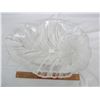 Image 1 : Frosted and Clear Large Leaf Shaped Bowl no damage