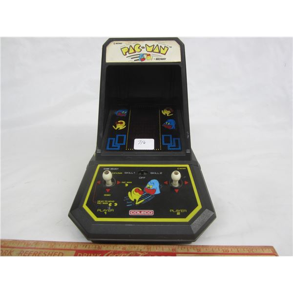 Working 1980's Pac Man Table Top Video Game Missing Battery Cover