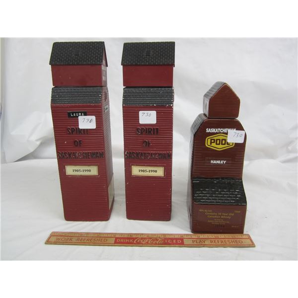 Lot of 3 Spirit of Saskatchewan Whiskey Bottles