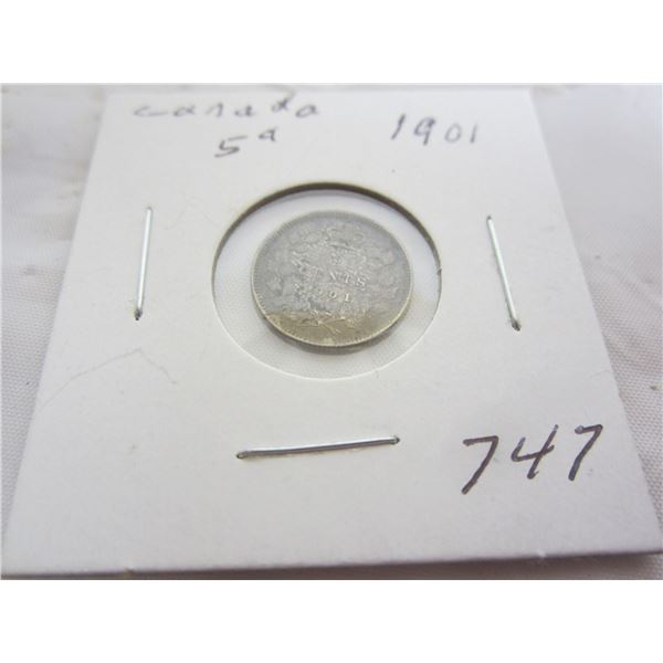Canadian 1901 Silver Nickel