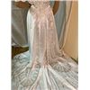 Image 7 : Wedding Dress Size 6 Satin Lace + Beads + Sequins