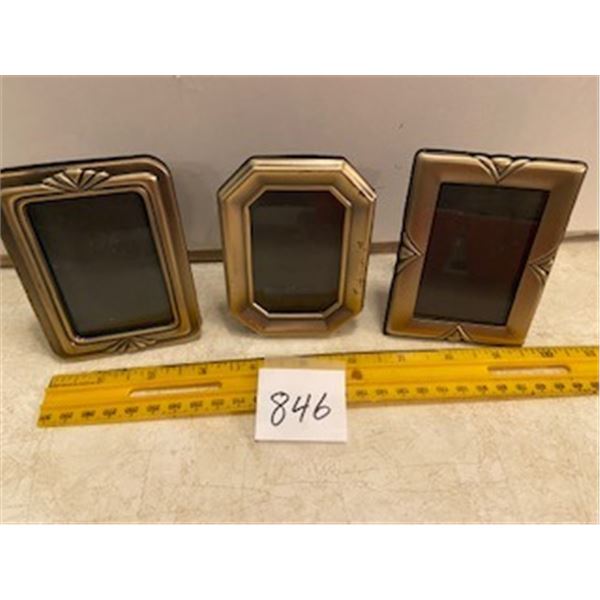 3 Asst. Antique Brass Frames