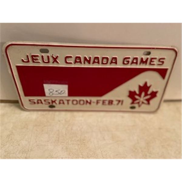 1971 Saskatchewan License Plate Winter Games