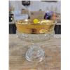 Image 1 : Gold rimmed footed bowl -Candy dish