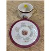 Image 1 : Royal Japan irridescent burgundy/gold teacup & saucer