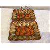 Image 2 : Mic century brown and orange divided dripware candy/serving dish