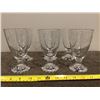 Image 1 : Anchor Hocking bubble footed set of 6 water/wine etched glasses.  5 1/2" tall.  No chips or cracks