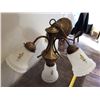 Image 2 : Vintage 4 light fixture, complete.  Very nice cond, no chips or cracks on the glass
