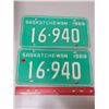 Image 1 : Pair of 1969 Saskatchewan license plates