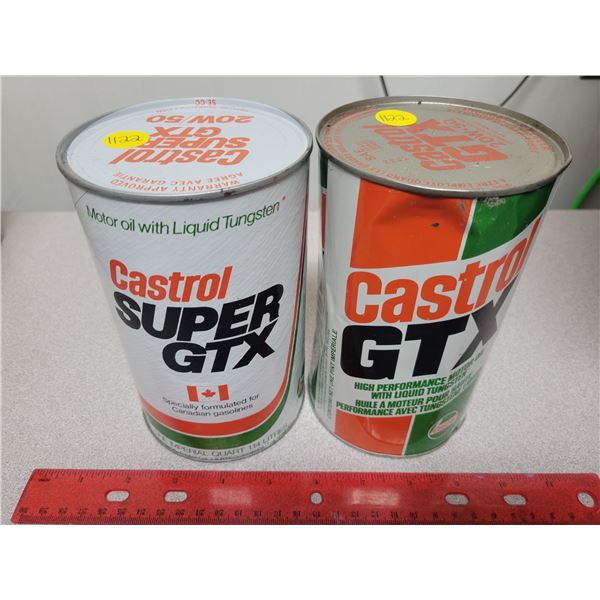 2X Castrol GTX full quart oil cans