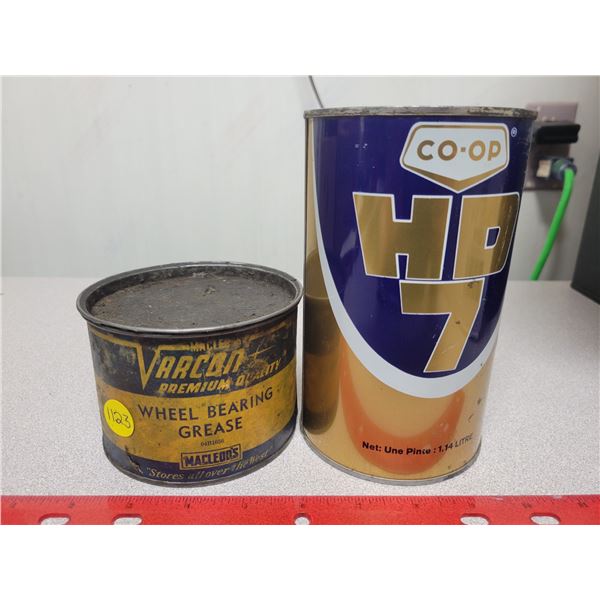 Varcon grease can & COOP quart oil can