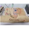 Image 1 : One large burlap sack and 5 small pieces of burlap
