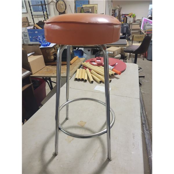 Orange retro stool