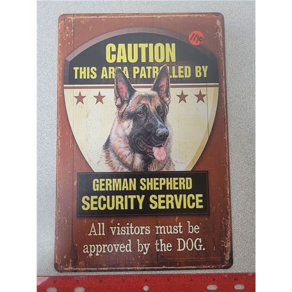 12" X 8" repro tin sign
