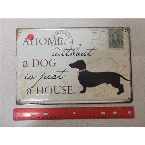 12" X 8" repro tin sign