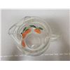 Image 3 : Vintage Federal clear glass flower & fruit pitcher with daffodils and oranges