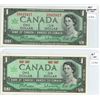 Image 1 : Lot of 2 high grade centennial $1.00 one dollar bills