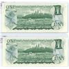 Image 2 : Lot of 2 1973 replacement $1.00 one dollar bills in sequence