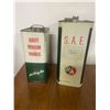 Image 4 : 2 B/A Motor Oil Tins 2 Gallon and 1 Gallon