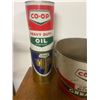 Image 2 : 3 Coop Tins - 1 10lb Grease Pail and 2 1Qt. Oil Tins