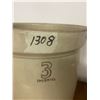 Image 3 : 3 Gallon Medalta Potteries Stoneware Crock *NO CHIPS OR CRACKS*
