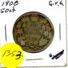 Image 2 : Canadian 50 Cent Coin 1908