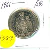 Image 2 : Canadian 50 Cent Coin 1961