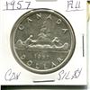 Image 1 : 1957 AU Canadian Silver Dollar