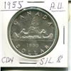 Image 1 : 1955 AU Canadian Silver Dollar