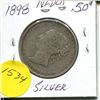 Image 2 : 1898 NFLD 50 Cent Piece G+ Silver