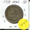 Image 2 : 1918 NFDLD 50 Cent Piece V.G. Silver