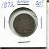 Image 1 : 1872 NFDLD 20 Cent Piece Silver