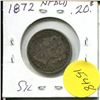 Image 2 : 1872 NFDLD 20 Cent Piece Silver