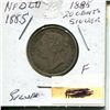 Image 2 : 1885 NFDLD 20 Cent Piece F Silver