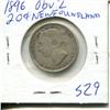 Image 2 : 1896 OBV2 Newfoundland 20 Cent Piece Silver
