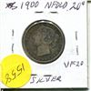 Image 2 : 1900 NFDLD 20 Cent PieceSilver