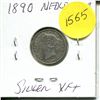 Image 2 : 1890 NFLD 10 Cent Piece Very Fine Silver