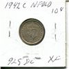 Image 2 : 1942 NFLD 10 Cent Piece XF Silver