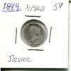 Image 2 : 1894 NFLD 5 Cent Piece Silver