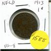Image 1 : 1913 NFLD 1 Cent Piece VG-8