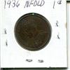 Image 2 : 1936 NFLD 1 Cent Piece