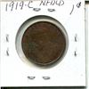 Image 2 : 1919C NFLD Large 1 Cent Piece