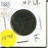 Image 1 : 1865 NFLD Large 1 Cent Piece