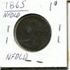 Image 2 : 1865 NFLD Large 1 Cent Piece