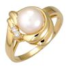 Image 1 : Ring White Pearl & 0.06 ctw Diamond 14K Gold Jewelry