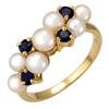 Image 1 : Ring 0.5 ctw Sapphire / Pearl 14K Gold Jewelry